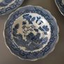 Old Willow Blue White Trios Cups Saucers Plates Image 8