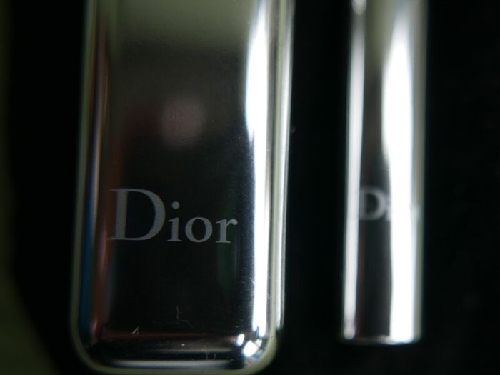 Christian Dior Play Swarovski Diamond Cube Lip Gloss Charm and CHRISTIAN DIOR Lucky Star makeup hand mirror compact brush