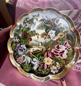 Antique Derby Decorative Plate (tray)