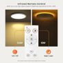 LED Ceiling Light Dimmable 24W, Ceiling Lamp with Remote Control Timeable, 2000K Night Light Warm, Panel 3000K-6500K for Bedroom Kid's Room Living Room Bathroom, Round White 11.8 Inch Image 2