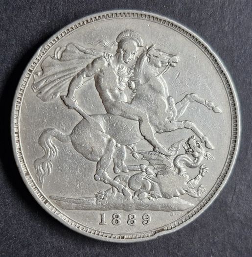 1889 Queen Victoria Silver Crown coin
