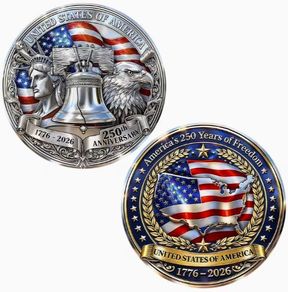 Commemorative Coin 250Th Anniversary USA Independence Day, New.