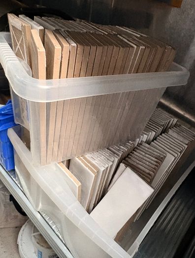 White ceramic tiles