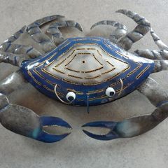 Blue Metal Mosquito Coil Holder Crab