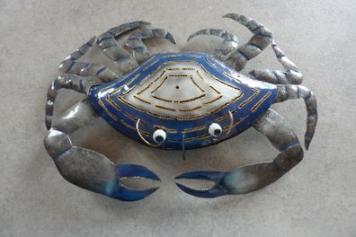 Blue Metal Mosquito Coil Holder Crab