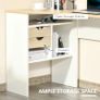 L-Shaped Corner Computer Desk Study Table PC Work w/ Storage Shelf Drawer Smooth Slide Office Home Workstation Space Saving  Light Brown Image 4