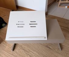 Foldable study desk in beige and dark brown (25 euros each)