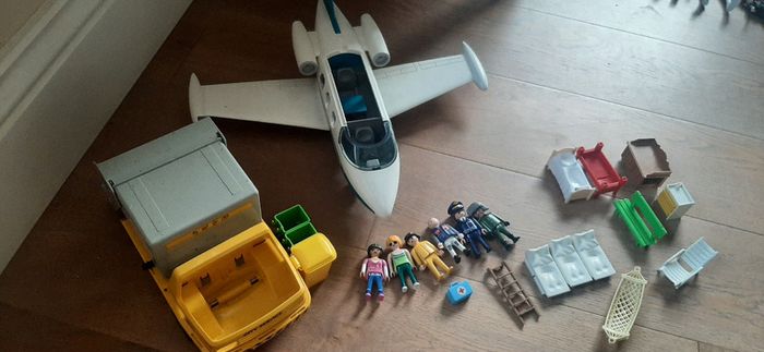 Playmobil Ship  Plane, Dust Cart, Figures, Furniture