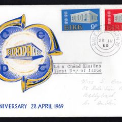1969 Ireland Europa (CEPT) Commemorative Stamps Illustrated First Day Cover (FDC)