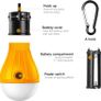 NEW SALE | Camping Lights, Tent Lights with Carabiner Clips - Waterproof Portable Battery Operated Emergency Tent LED Light Bulb Lamp Lantern for Outside Camping Outdoor Hiking Fishing (4 Pack) Image 6