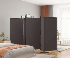5-Panel Room Divider Brown 433x180 cm Fabric