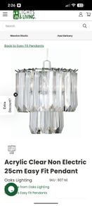Acrylic clear pendent