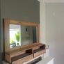 Rustic Solid Wood Overmantel Mirror With Storage Drawers Image 4