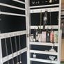 Overview                        white freestanding LED full-length jewelery cabinet mirror Image 6