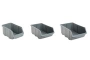 New Grey Stackable Plastic Part Bins / Storage Boxes - Different Sizes Available