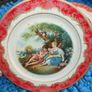 2 Antique Tin Plate Metal Box Co Portland Ware MELODY Shepherds Romantic 10" Wear Image 5