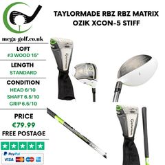 Taylormade RBZ #3 Wood 15 Degree / RBZ Matrix Ozik Xcon-5 Stiff