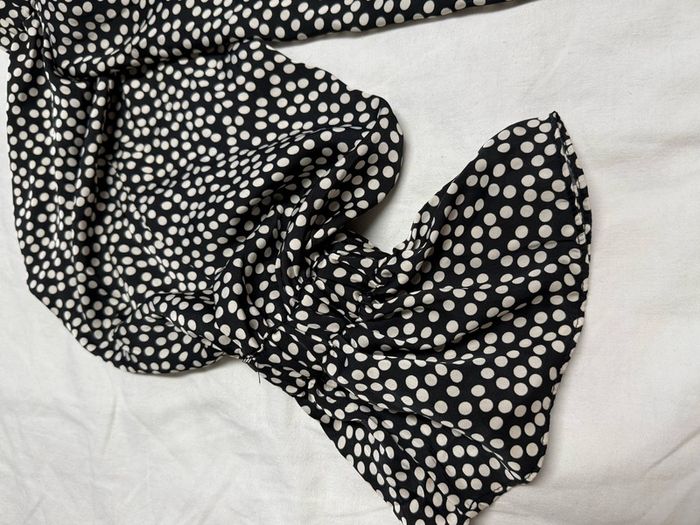 Off the Shoulder Black and white Polkadot To