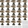 24 Pcs Cabinet Door Knobs Bronze Drawer Knobs with Screws Round Cupboard Handles Mushroom Shape Knobs Vintage Pull Handles for Kitchen Furniture Dresser Wardrobe Diameter 30mm (FREE POSTAGE) Image 2