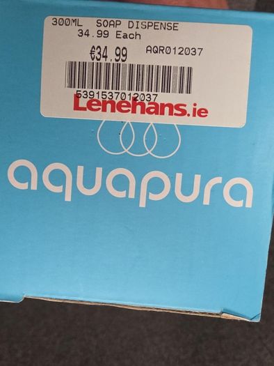 Aquapura Soap Dispenser 300ml  Brand New
