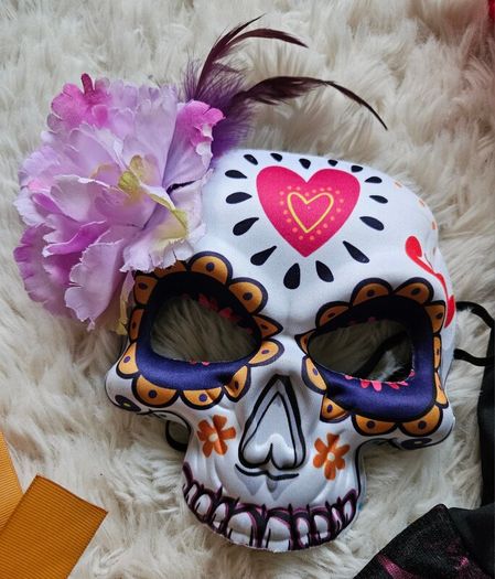 Halloween Children's Day of the Dead Dress + Accessories 7-8 Years