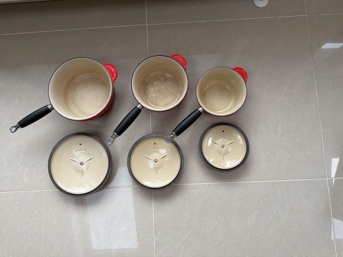 Le Creuset Cast Iron Saucepan Set 16cm, 18cm & 20cm