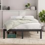 Double Bed Frame with Storage Space Underneath - 4ft6 (135 x 190 cm) - 14.2'' Height - Metal Bed Base with Steel Slat Support - Easy Assembly - Black Image 7