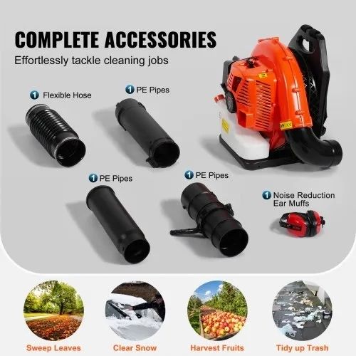 Backpack Leaf Blower, 79CC 2-Cycle Gas Leaf Blower with 3L Fuel Tank, 930CFM Air Volume 184MPH Speed, Ideal for Lawn Care