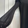 Black Warehouse shift dress with frilly sleeves. Size 12 Image 2