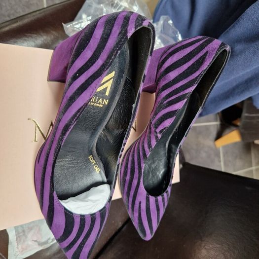 MARIAN womens black purple suede shoes bnwb