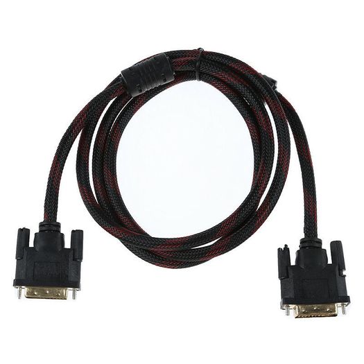 DVI-D (24+1) Dual Link (Male/Male) 1.5M Nylon Braided/Gold-Plated Cable (Brand New/Warranty)