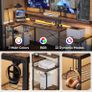 181CM L Shaped Corner Desk with Power Outlets LED Lights Gaming Desk Image 4