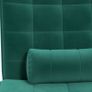 Accent Chair with Footstool Set, Tufted Upholstered Armless Lounge Chair with Pillow and Steel Legs for Living Room, Bedroom, Green Image 8