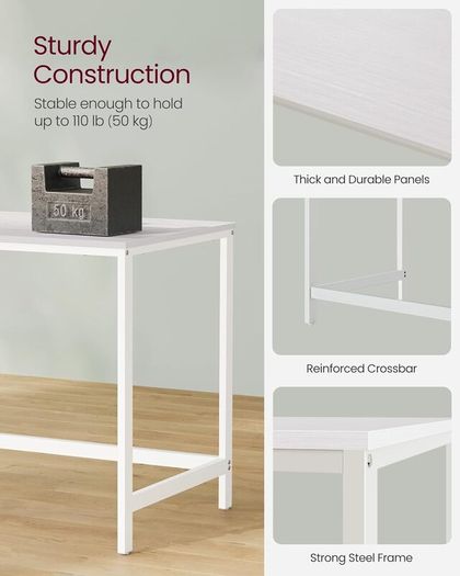 New Home Office Desk With 2 Shelves (White)- FREE P&P