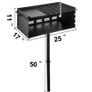 25x17 Inch Charcoal Grill Heavy Duty BBQ Single Post w/ Cooking Grate Adjustable Park-Style Camping Outdoor Image 6