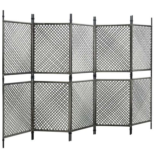 Fence Panel Poly Rattan 3x2 m Anthracite