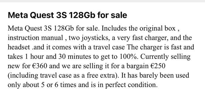 Meta  Quest 3s 128gb