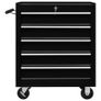 Workshop Tool Trolley with 5 Drawers Black Image 4