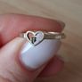 Yellow 9ct gold love heart ring with diamond size I Image 6