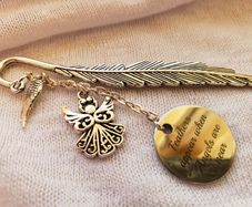 Teacher gift/ Stocking filler Feathers Appear When Angels are Near Bookmark FREEPOST