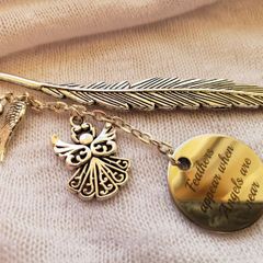 Teacher gift/ Stocking filler Feathers Appear When Angels are Near Bookmark FREEPOST