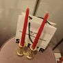 2 x gold festive Candle holders & dinner candles Image 2