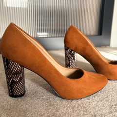 Snake skin heel suedette shoes Size 5 / 38