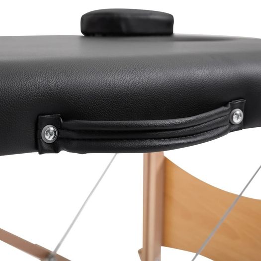 NEW SALE | 2 Section Foldable Massage Table Professional Salon SPA Facial Couch Tattoo Bed with Carry Bag Black