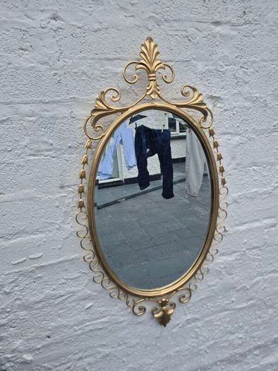 A Mirror Large heavy Vintage Rococo design filly bevelled oval Mirror