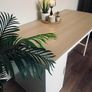 Modern IKEA Desk!!! Top: Light wood/oak effectBase: White storage cabinet + trestle leg.Style: Minimalist / Scandinavian.Perfect for home office or student room.Size L150cm ,W75cm Image 3