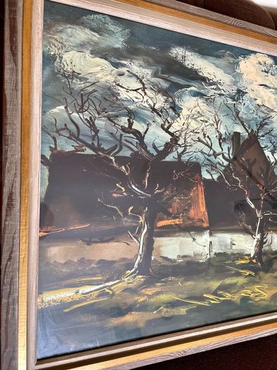 Vintage MCM Print The Thatched Cottage Maurice de Vlaminck circa 1925