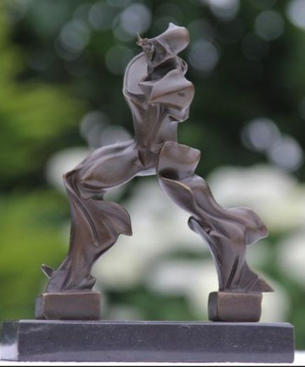 Unique Forms Of Continuity in Space - Bronze, Marble, Signed