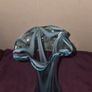 Retro Aqua Blue Ruffled Top Glass Vase Image 4