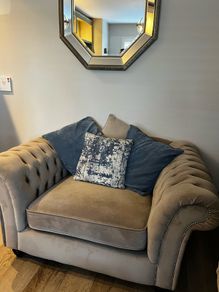 Chesterfield Arm Chair and Footstool